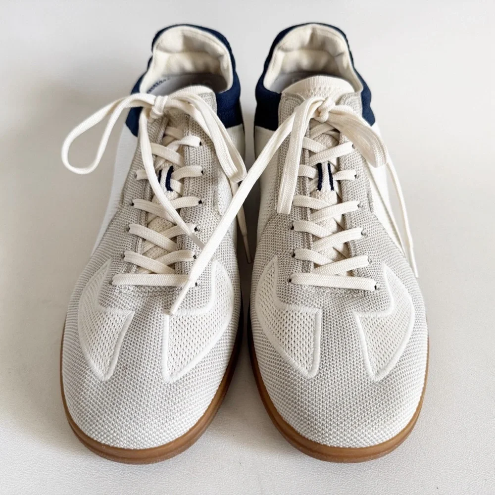 Rothys Mens RS01 Low Lace Up Sneaker US 12.5 EU 45 Off White Navy Casual Comfy - Picture 6 of 14